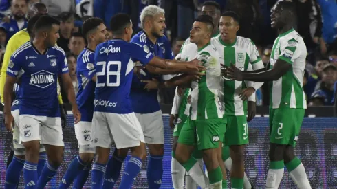 Millonarios y Atlético Nacional, en el duelo de ida de la final de Copa Colombia 2023.
