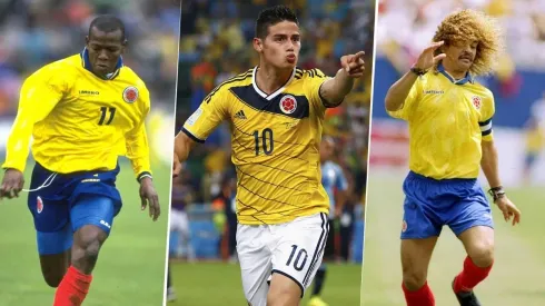 Faustino Asprilla, James Rodríguez y Carlos Valderrama.
