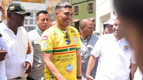 Teófilo Gutiérrez con la camiseta del Real Cartagena.
