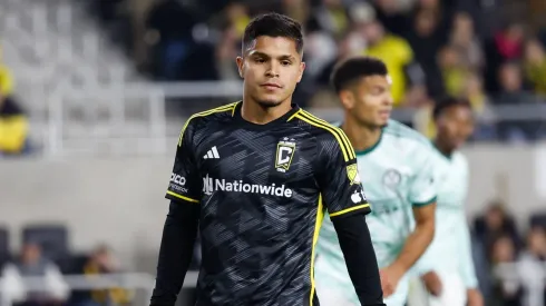 COLUMBUS, OH – NOVEMBER 12: Columbus Crew forward Cucho Hernandez 9 during the second half in the MLS, Fussball Herren, USA Cup Playoff game against Atlanta United on November 12, 2023, at Lower.com Field in Columbus, Ohio. Photo by Graham Stokes/Icon Sportswire SOCCER: NOV 12 MLS Cup Playoffs – Columbus Crew vs Atlanta United FC EDITORIAL USE ONLY Icon231112051
