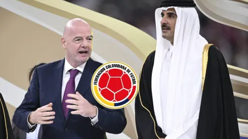 Gianni Infantino, presidente de FIFA; y Tamim bin Hamad Al Thani, emir de Qatar.
