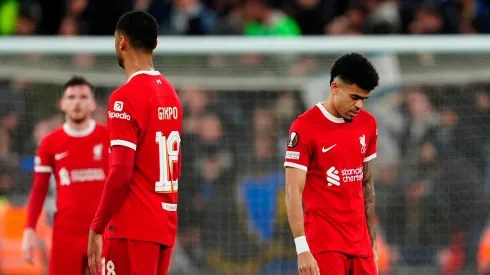 La decepción de Luis Díaz tras la goleada de Atalanta a Liverpool en la Europa League.
