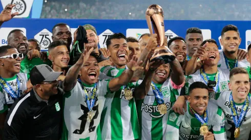 Jugadores de Atlético Nacional celebran el título de Copa Betplay 2023.
