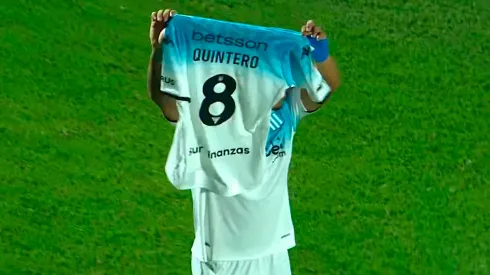 Así festejó Roger Martínez un nuevo gol con Racing en la Copa de la Liga de Argentina.
