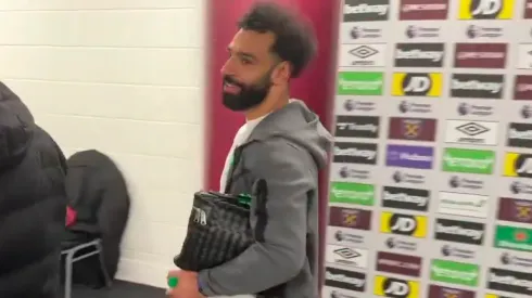 Mohamed Salah y su reacción tras el empate de Liverpool ante West Ham.
