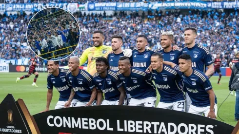 Jugadores de Millonarios posando para la foto en la Copa Libertadores.
