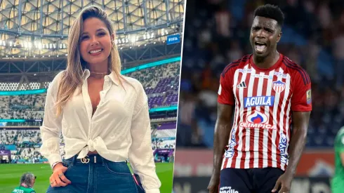 Melissa Martínez, periodista; Marco Pérez, jugador del Junior de Barranquilla.
