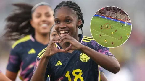 Linda Caicedo festejando un gol con la Selección Colombia.
