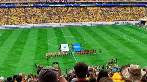 Actos protocolarios en el NRG Stadium entre Colombia y Paraguay.
