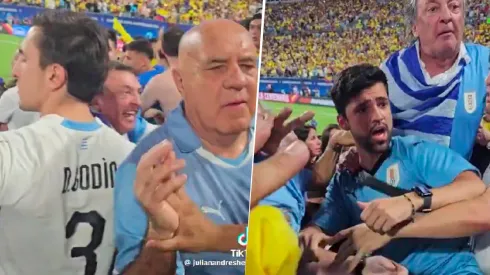 La vergonzosa pelea de los hinchas uruguayos con los colombianos en Charlotte.
