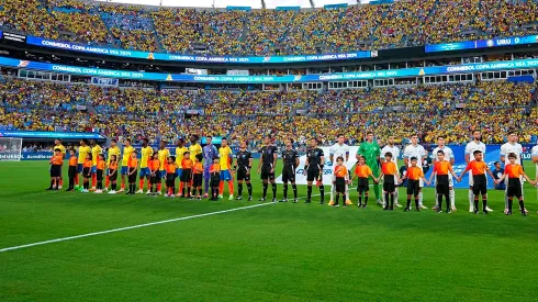Actos protocolarios entre Uruguay y Colombia, en semifinales de la Copa América 2024.
