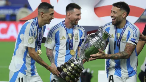 Lionel Messi, Ángel Di Maria y Nicolás Otamendi de Argentina en la Copa América.
