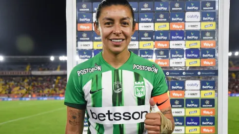 Yoreli Rincón con Atlético Nacional ante entre Independiente Santa Fe por la fecha 2 de la Liga Femenina BetPlay DIMAYOR 2024.
