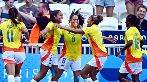 Marcela Restrepo celebra su gol ante Nueva Zelanda en los Olímpicos.
