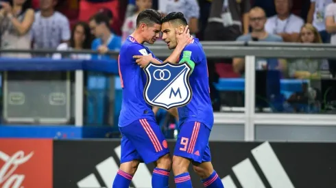 James Rodríguez con Falcao García.
