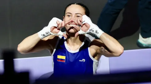 Yeni Arias, boxeadora colombiana en los Juegos Olímpicos de París 2024.

