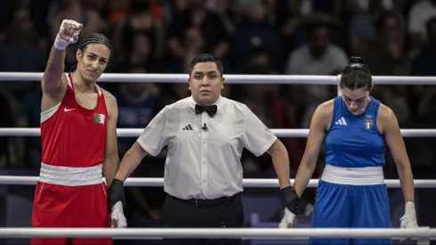 Imane Khelif y Angela Carini en los juegos Olímpicos de París 2024.
