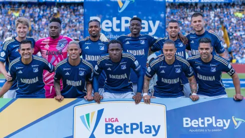 Jugadores de Millonarios en la fecha 2 ante Atlético Bucaramanga por la Liga BetPlay DIMAYOR II 2024.
