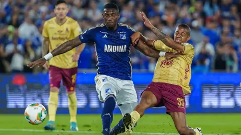 Jeison Lucumi de Deportes Tolima y Sergio Mosquera de Millonarios por la fecha 4 de la Liga BetPlay DIMAYOR II 2024.
