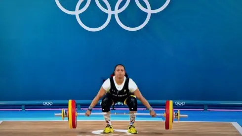 Mari Sánchez al momento del ejercicio definitivo por la medalla de plata.
