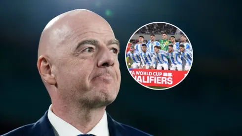 Gianni Infantino y jugadores de la Selección Argentina.
