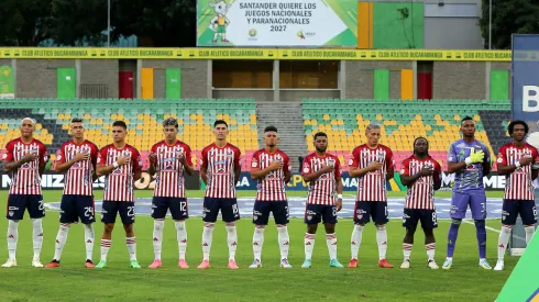 Jugadores del Atlético Junior ante Atlético Bucaramanga por la fecha 1 de la Liga BetPlay DIMAYOR II 2024.
