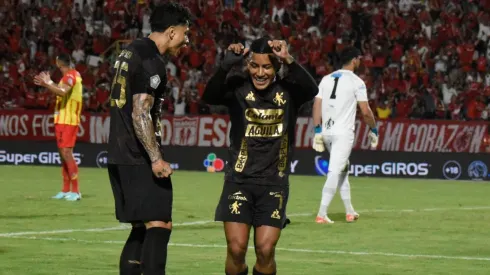 Cristian Barrios celebra el gol ante el Pereira.
