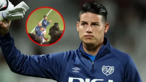 James Rodríguez en su primera presencia en un juego del Rayo Vallecano.
