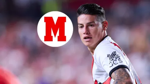 Logo del diario Marca y James Rodríguez.
