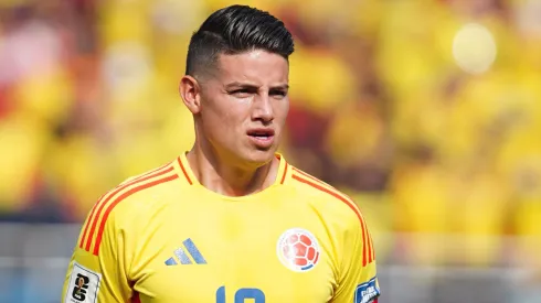 James Rodríguez con la Selección Colombia por la Eliminatoria.
