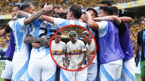 Argentina celebra en Barranquilla / Colombia festejan un gol ante Chile.
