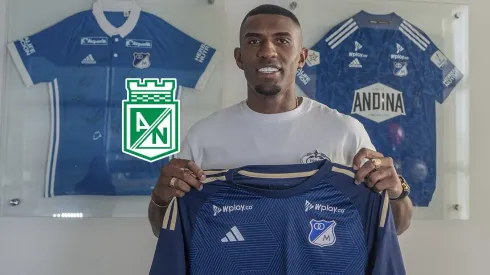 Sergio Mosquera siendo presentado en Millonarios.
