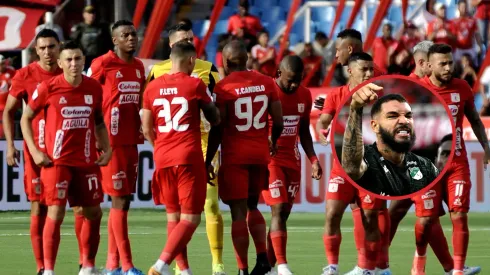 Jugadores del América de Cali están siendo acusados de 'frios', tras la celebración de José Caldera en el clásico caleño. VizzorImages
