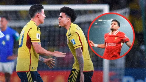 Llamativa reacción de James Rodríguez al hat trick de Luis Díaz