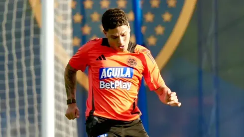 Juan Fernando Quintero en el predio de Boca.
