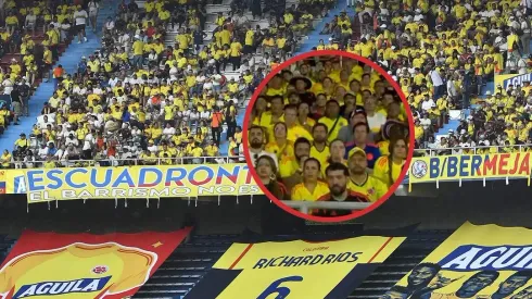 Estadio Metropolitano con hinchas de la Selección Colombia.
