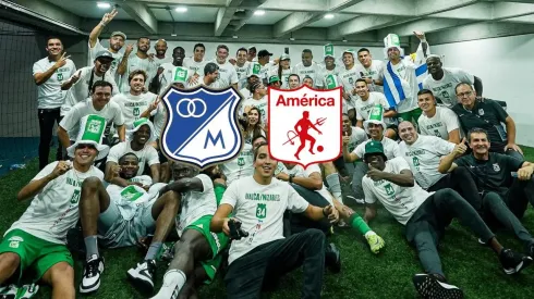 Jugadores de Nacional en el camerino.
