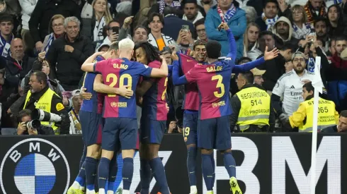 Real Madrid CF v FC Barcelona, Barca – La Liga EA Sports Lamine Yamal right winger of Barcelona and Spain celebrates after scoring his sides first goal during the La Liga match between Real Madrid CF and FC Barcelona at Estadio Santiago Bernabeu on October 27, 2024 in Madrid, Spain. Madrid Spain PUBLICATIONxNOTxINxFRA Copyright: xJosexBretonx originalFilename:bretonhernandez-realmadr241026_np8DF.jpg
