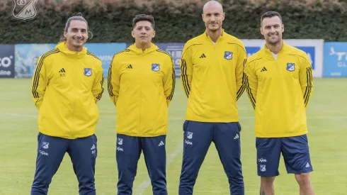 Cuerpo técnico de Millonarios con David González.
