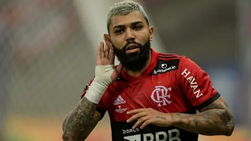 RJ – Rio de Janeiro – 22/05/2021 – CARIOCA 2021, FLAMENGO X FLUMINENSE – Gabigol jogador do Flamengo comemora seu gol durante partida contra o Fluminense no estadio Maracana pelo campeonato Carioca 2021. Foto: Thiago Ribeiro/AGIF
