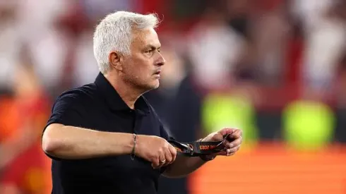 BUDAPEST, HUNGARY – MAY 31:  AS Roma Manager Jose Mourinho reacts at the end of the UEFA Europa League 2022/23 final match between Sevilla FC and AS Roma at Puskas Arena on May 31, 2023 in Budapest, Hungary. (Photo by Chris Brunskill/Fantasista/Getty Images)
