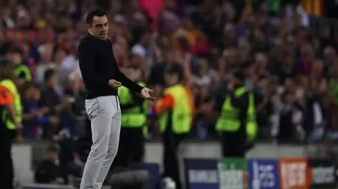 BARCELONA, SPAIN – OCTOBER 12: Xavi Hernandez Head coach of FC Barcelona reacts during the UEFA Champions League group C match between FC Barcelona and FC Internazionale at Spotify Camp Nou on October 12, 2022 in Barcelona, Spain. (Photo by Jonathan Moscrop/Getty Images)
