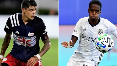 New England Revolution vs Philadelphia Union: Gustavo Bou (left) of New England and Jamiro Monteiro of Philadelphia. (Getty)
