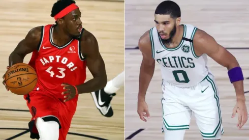 Pascal Siakam (left) and Jayson Tatum. (Getty)
