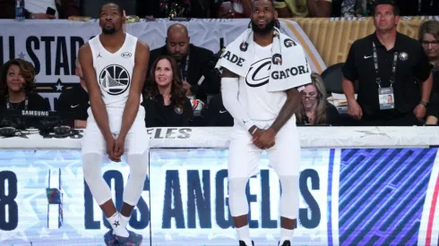 Kevin Durant and LeBron James during the 2018 NBA All-Star Game.
