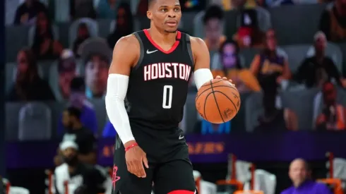 Russell Westbrook didn't have a good first season with the Houston Rockets. Now the Knicks could lure him away from Texas. (Getty)
