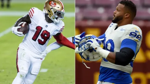 Deebo (right) didn't hold anything against the best defensive player in the NFL. (Getty)
