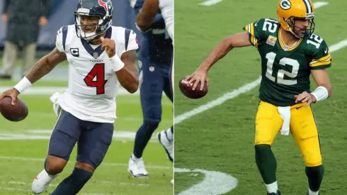 Texans' Deshaun Watson (left) and Packers' Aaron Rodgers (right). (Getty)
