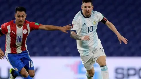 Lionel Messi (right) scored the 2-1 for Argentina before VAR reverted it. (Getty)