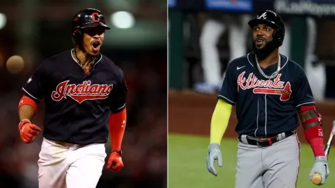 Indians' Francisco Lindor (left) and Braves' Marcell Ozuna (right). (Getty)
